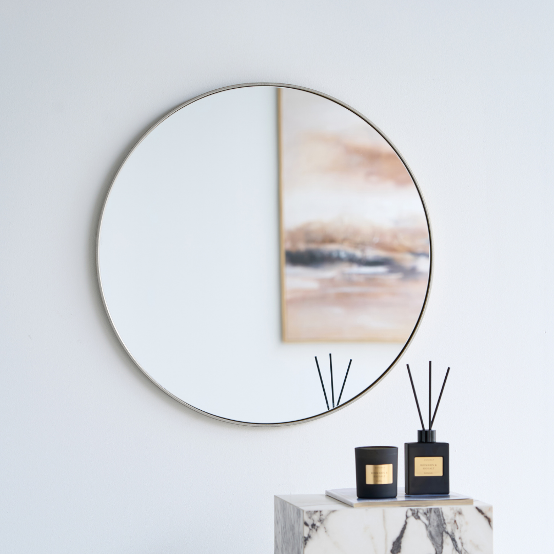 Moon II spejl - alu Ø60